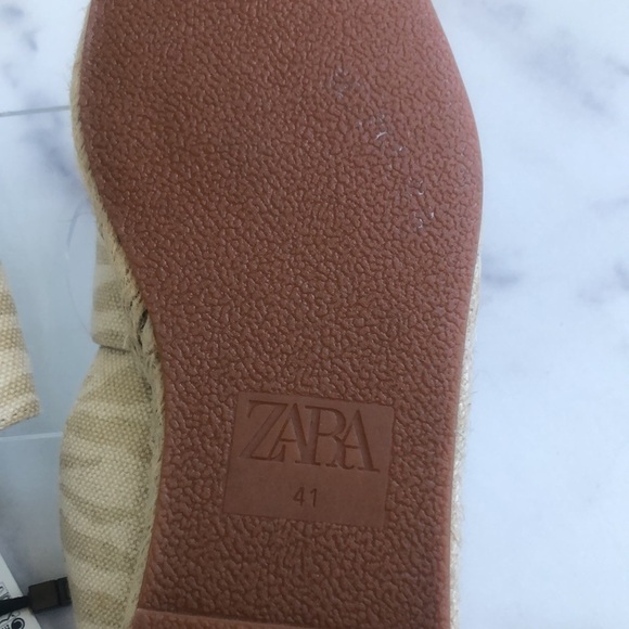 Zara Low Heel Cream Zebra Animal Print Espadrilles Size EUR 41 US 10 NWT - Picture 5 of 11